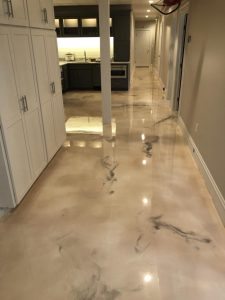 Metallic Flooring Residential Basement, Goshen CT