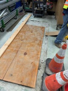 Concrete floor mechanically prepared for epoxy flooring system