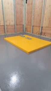 Finished commercial epoxy flooring system with slip resistance